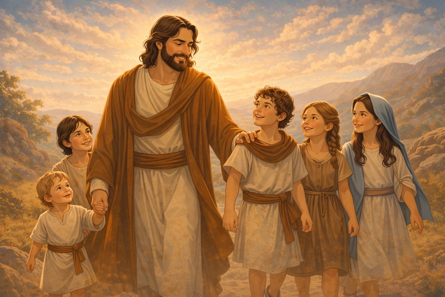 Jesus with children illustration