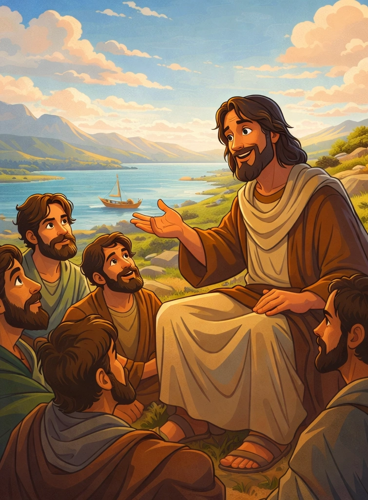 Jesus teaches the disciples